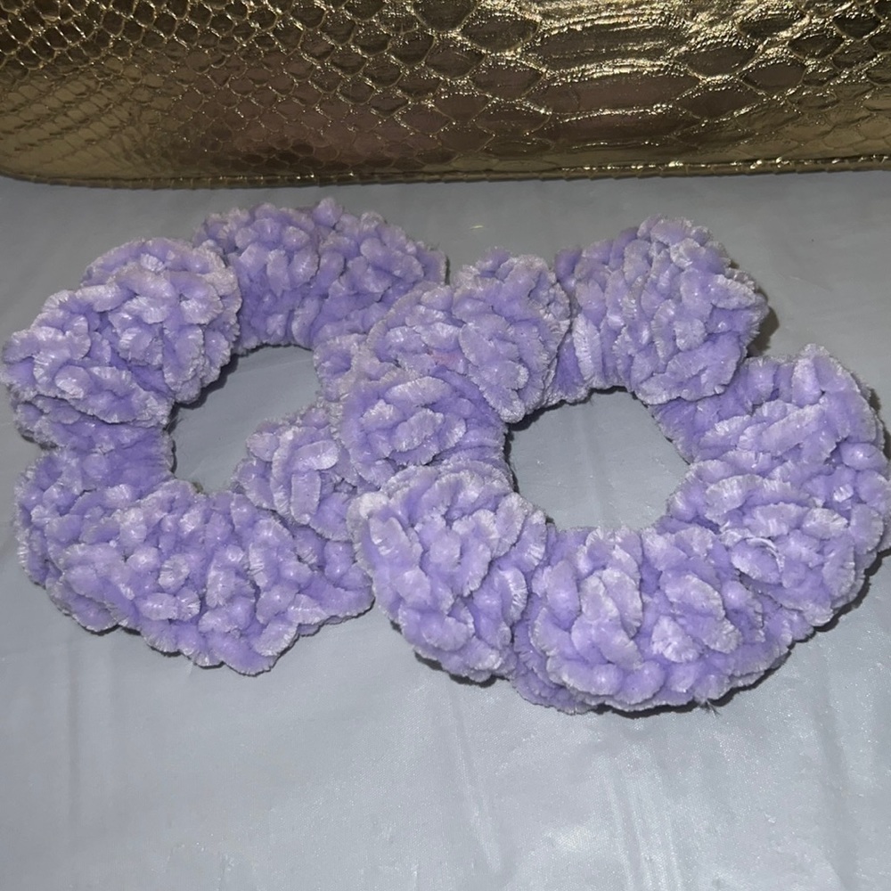 Purple Velvet Scrunchies
